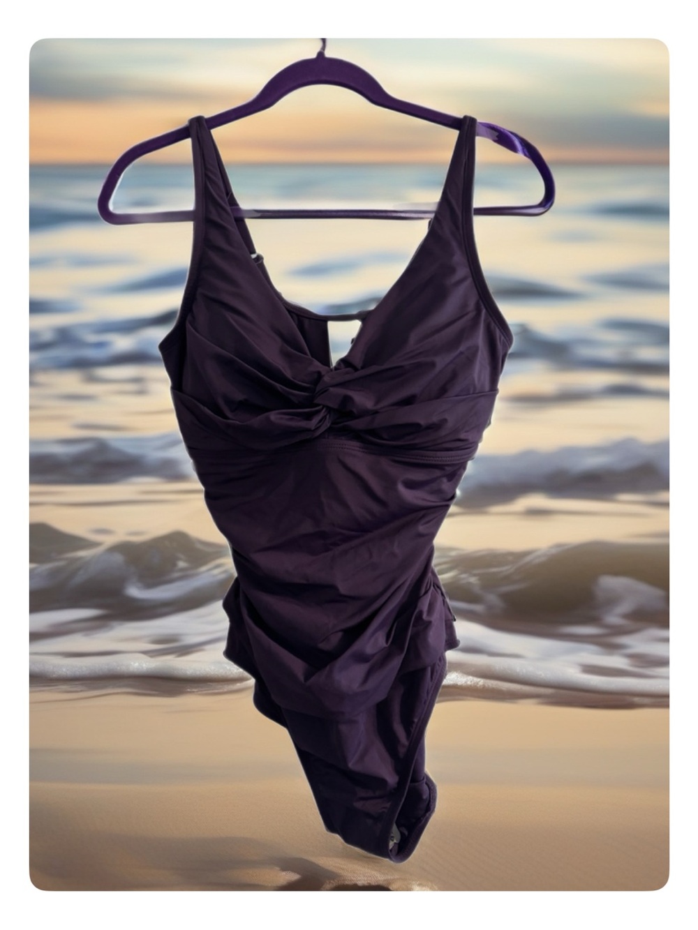 Lands' End One-Piece Swimsuit in Plum